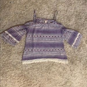 Arizona Jean Co blue shirt with lace